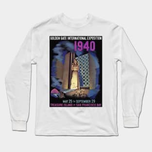 1940 Golden Gate International Exposition Vintage Poster Long Sleeve T-Shirt